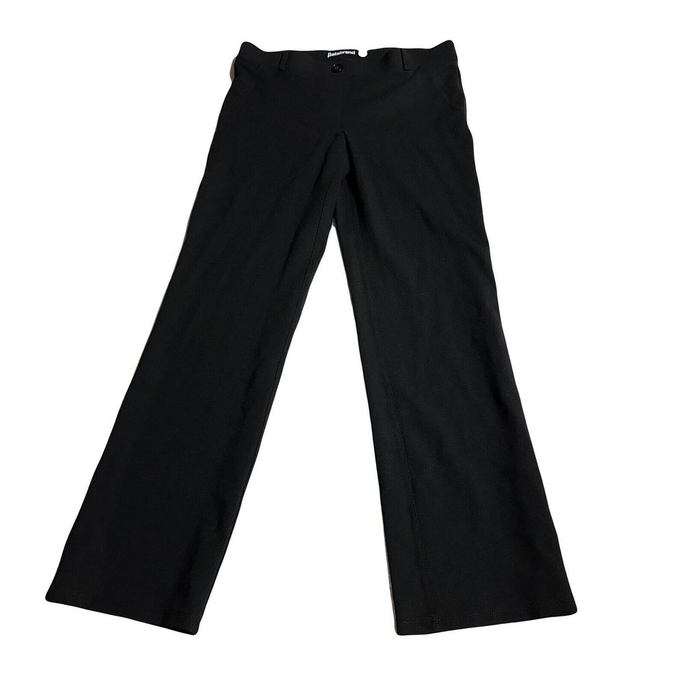 BETABRAND Straight Leg Dress Pant Yoga Pants Black Size L Large